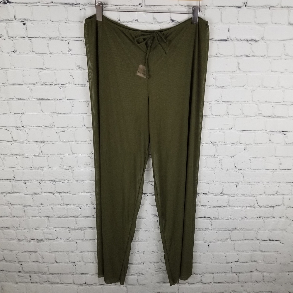 LA VIE EN ROSE | sheer tie waist wide leg pants